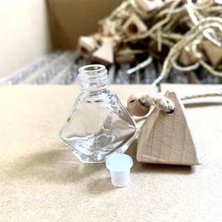 Vỏ Chai Lọ Lục Lăng Treo Xe Ô Tô Đựng Tinh Dầu Nắp Gỗ 10ml - Chai Treo Đựng Tinh Dầu