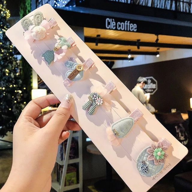 Bộ 6 kẹp tóc phong cách hàn quốc cao cấp cho bé (nhiều mẫu)