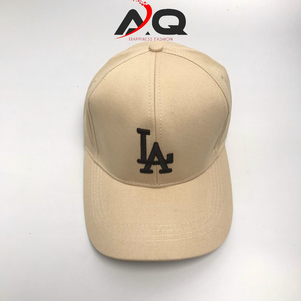 Nón kết thêu chữ LA mũ lưỡi trai chất kaki cotton cao cấp form unisex nam nữ AQ STORE