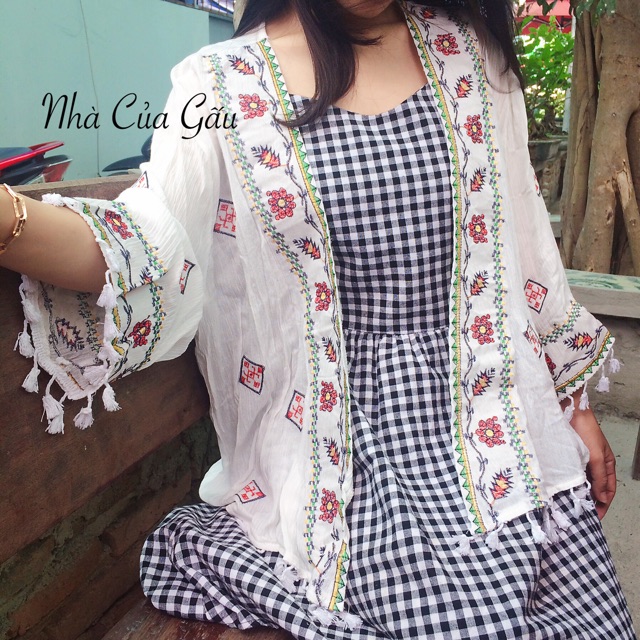 Khoác Kimono thổ cẩm đẹp cực kỳ ( có sẵn)