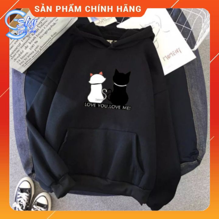 ÁO HOODIE UNISEX IN HÌNH LOVE YOU LOVE ME SIÊU CUTE