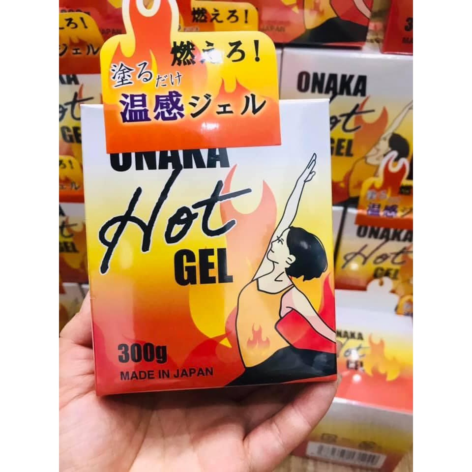 Gel TAN MỠ BỤNG Onaka Hot Gel Nhật Bản 300g đánh tan mỡ bụng, bắp tay đùi mông,,,