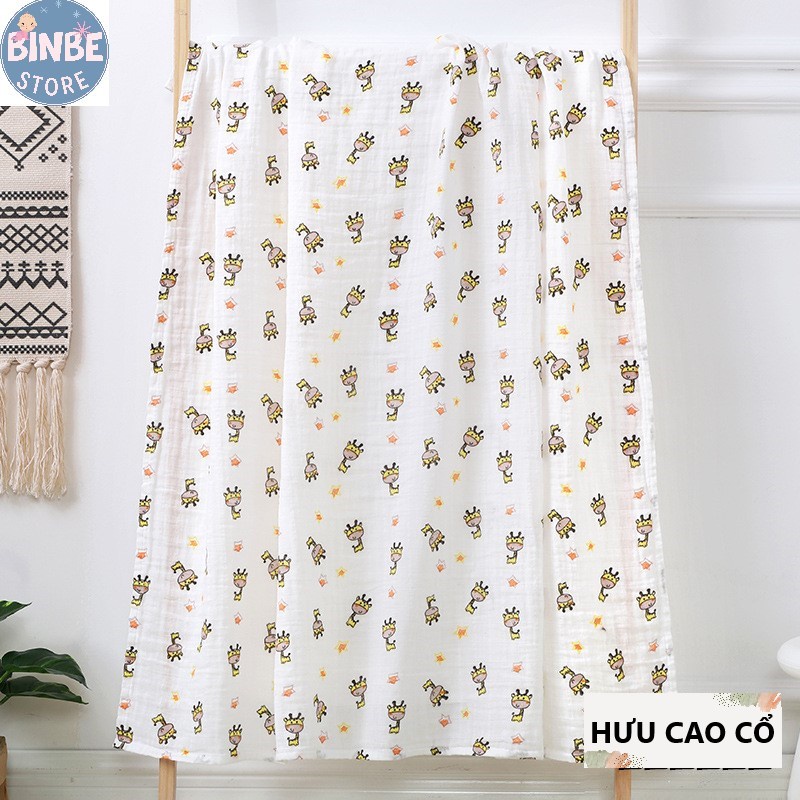 Khăn tắm cho bé, Khăn quấn bé sơ sinh Muslin đa năng size 110*120 mềm mại, thấm nước tốt