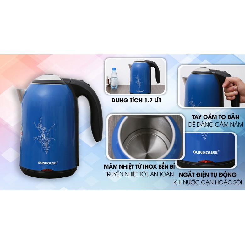 Ấm siêu tốc inox 2 lớp SUNHOUSE SHD1382