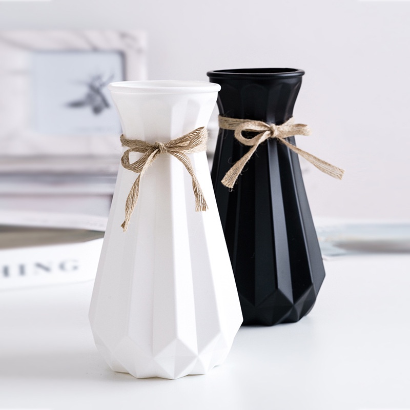 Bình hoa, Lọ nhựa cắm hoa giả gốm cao 23cm phong cách bắc âu trang trí decor nhà cửa - quán cafe
