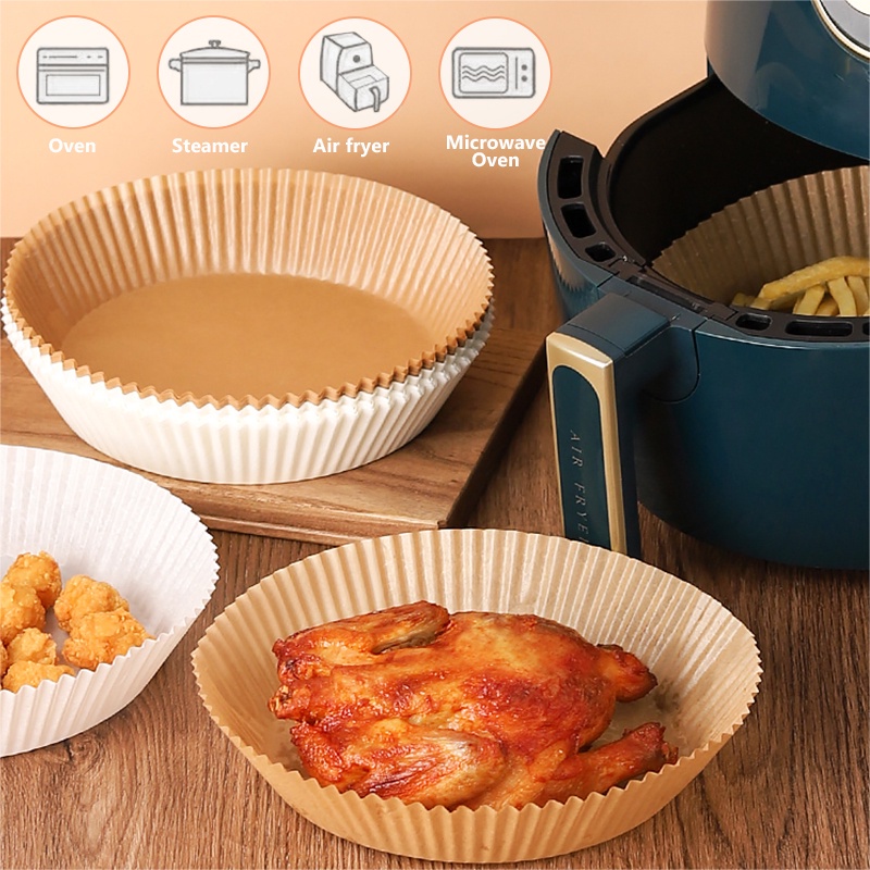 Giấy lót nồi chiên không dầu tiện lợi, Giấy nến vàng dùng cho nồi chiên size 20cm 23cm