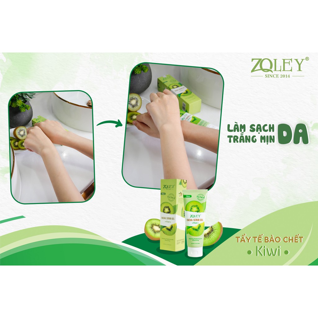 Tẩy Tế Bào Chết Cho Da Mặt Kiwi 80ml - giúp loại bỏ bụi bẩn và lớp tế bào chết, lớp sừng và lớp da cằn cỗi