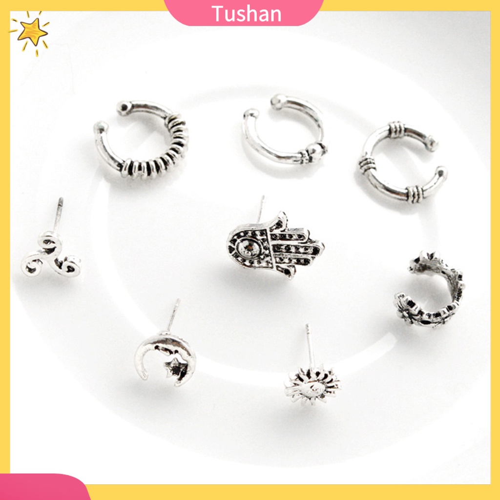 Set 8 khuyên tai phong cách thời trang Bohemian dành cho nữ