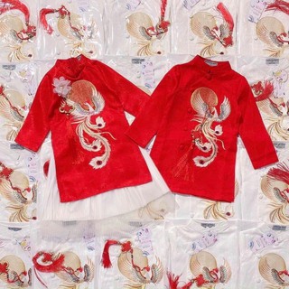 Áo dài phượng thêu dành cho bé