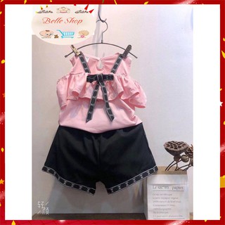 Set Bé Gái Bộ Bé Gái Tiểu Thư Trễ Vai Size 9-22 kg