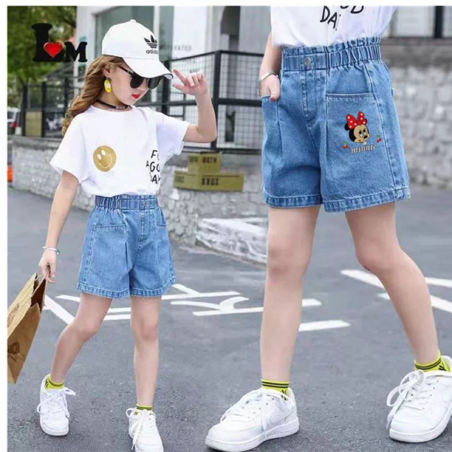 Quần Short Phối Túi Phía Trước Đính Nút Dễ Thương Cho Bé Gái (110-160) (QB3)