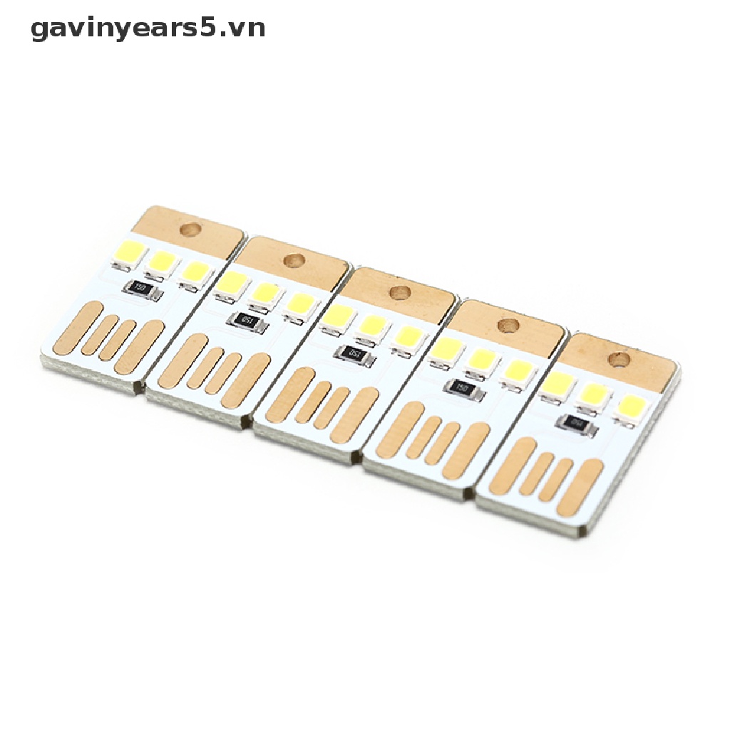 Bộ 5 Thẻ Đèn LED Mini Bỏ Túi Sạc Cổng USB 5v Ánh Sáng Ban Đêm Cho Máy Tính Laptop