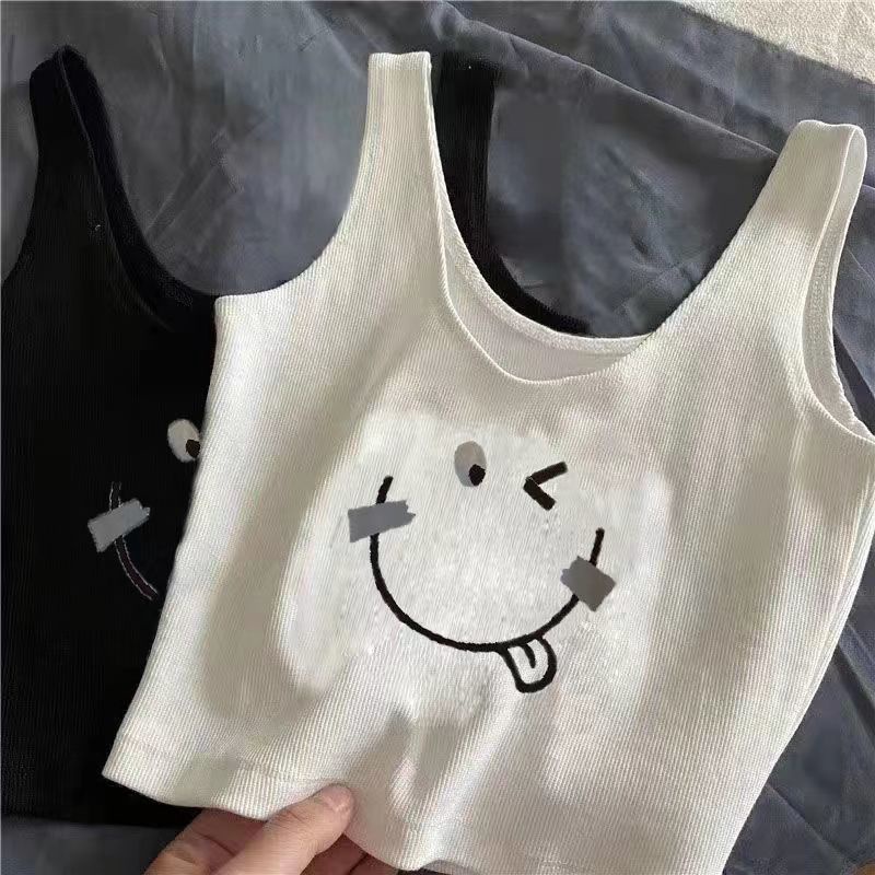 Áo Thun Thể Thao Hai Dây Dáng Ngắn In Họa Tiết Thời Trang Cho Nữ