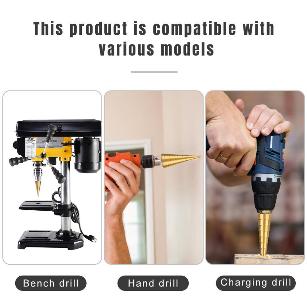 Bộ 3 mũi khoan bước phủ titan siêu cứng,đường kính 4-32mm - Khoan được nhiều cỡ lỗ trong 1 mũi khoan