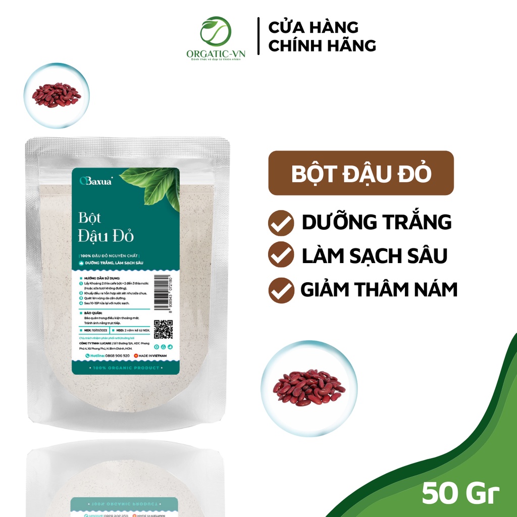 Bột đậu đỏ nguyên chất sạch mịn 100% Organic - Bột handmade - B1.003