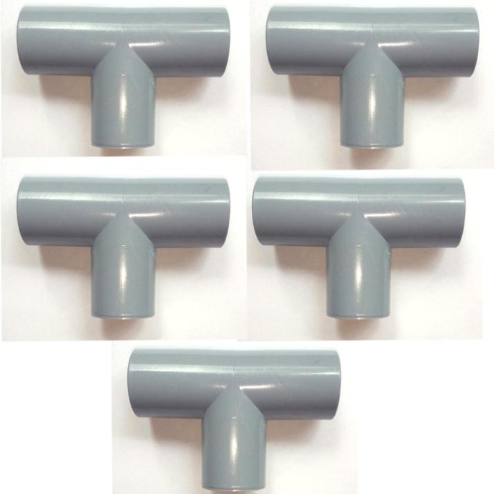 Bộ 5 chữ T 21 mm nhựa PVC cao cấp dùng cho hệ thống tưới cây, hệ thống nước sinh hoạt