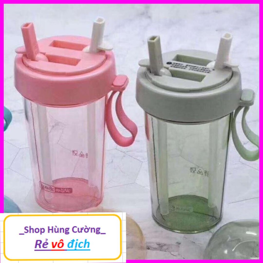 Bình, Ly, Cốc Nước Chia 2 ngăn tiện lợi 400ml SHT01 Nhựa ABS cao cấp an toàn cho sức khỏe