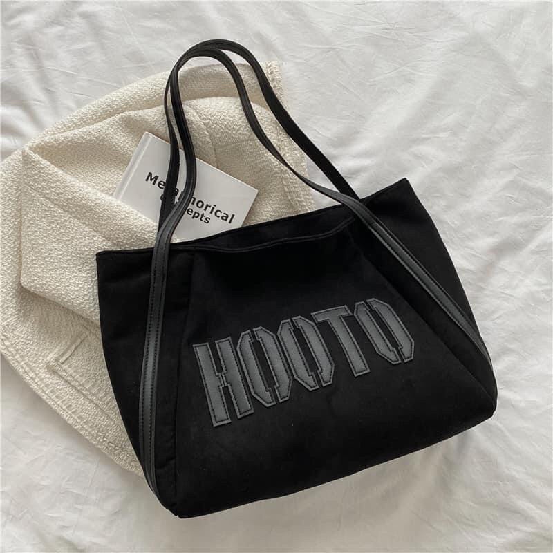Túi đeo vai da lộn Hooto phong cách Hàn xinh xắn, trẻ trung