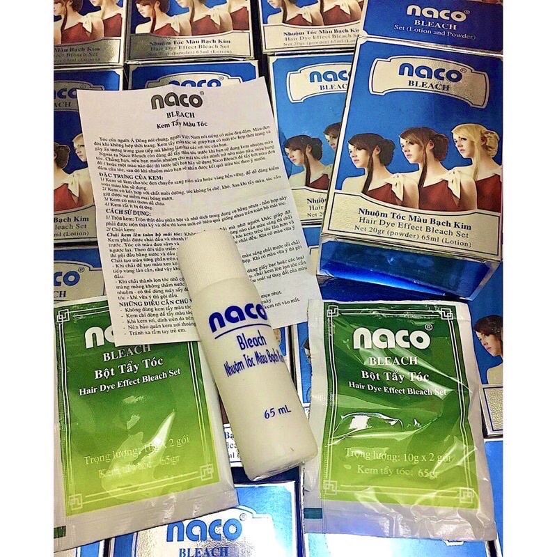 Bột tẩy tóc Naco Bleach 65ml - Tẩy Nhuộm Chuẩn Màu Thời Trang
