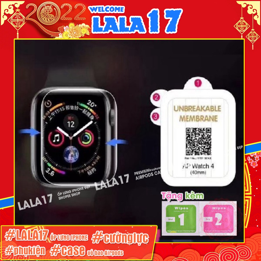 Miếng dán màn hình Apple Wacth PPF chống trầy full viền size/38/40/42/44/mm/38mm/40mm/42mm/44mm/series/1/2/3/4/5/6