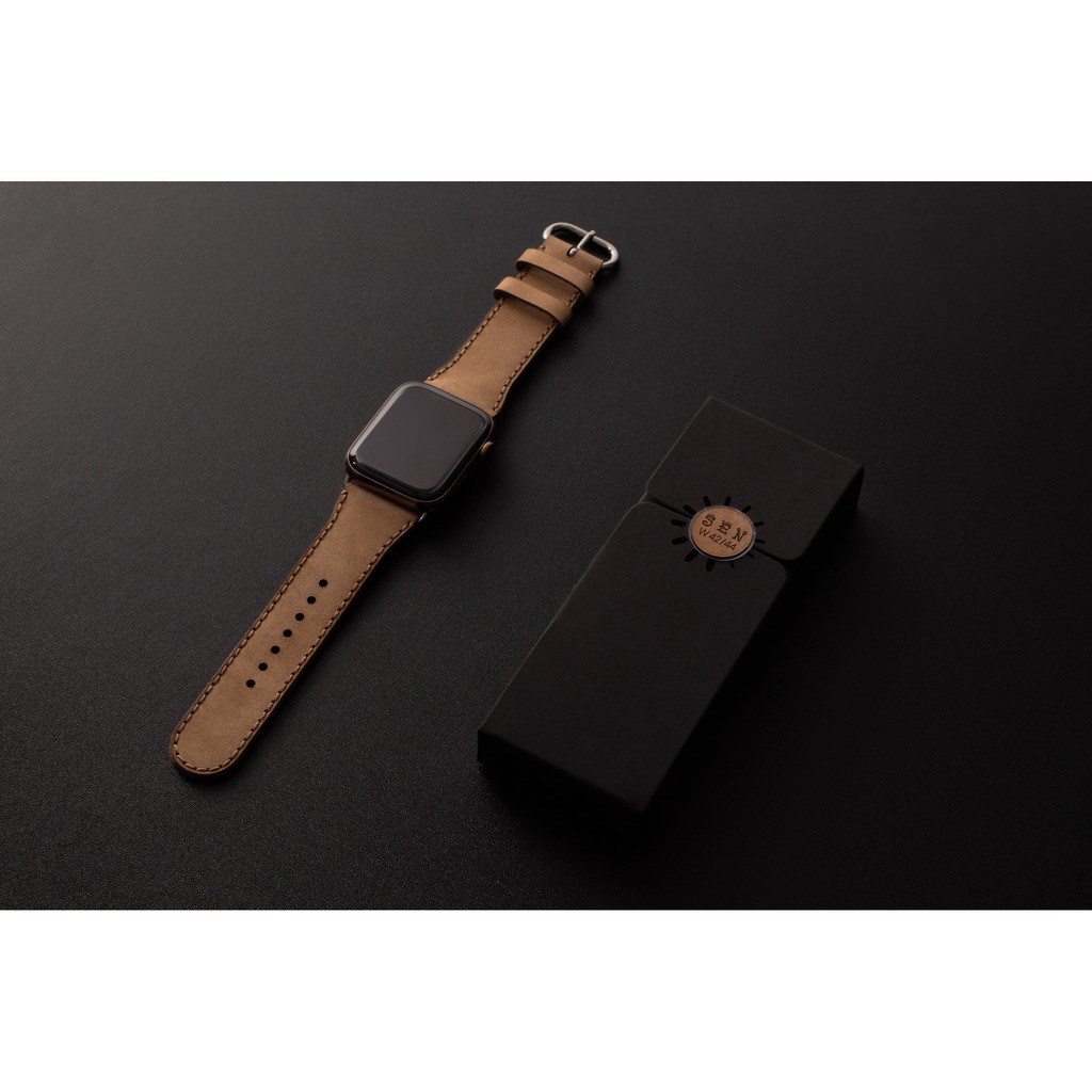 Dây Da Cho Đồng Hồ Apple Watch Sen (Khắc Tên) Sử Dụng Được Dưới Nước- 38/40MM_Hàng Chính Hãng