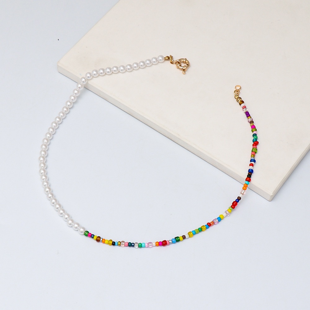 Vòng cổ chuỗi hạt ngọc trai màu sắc đa dạng phong cách bãi biển thời trang 2021