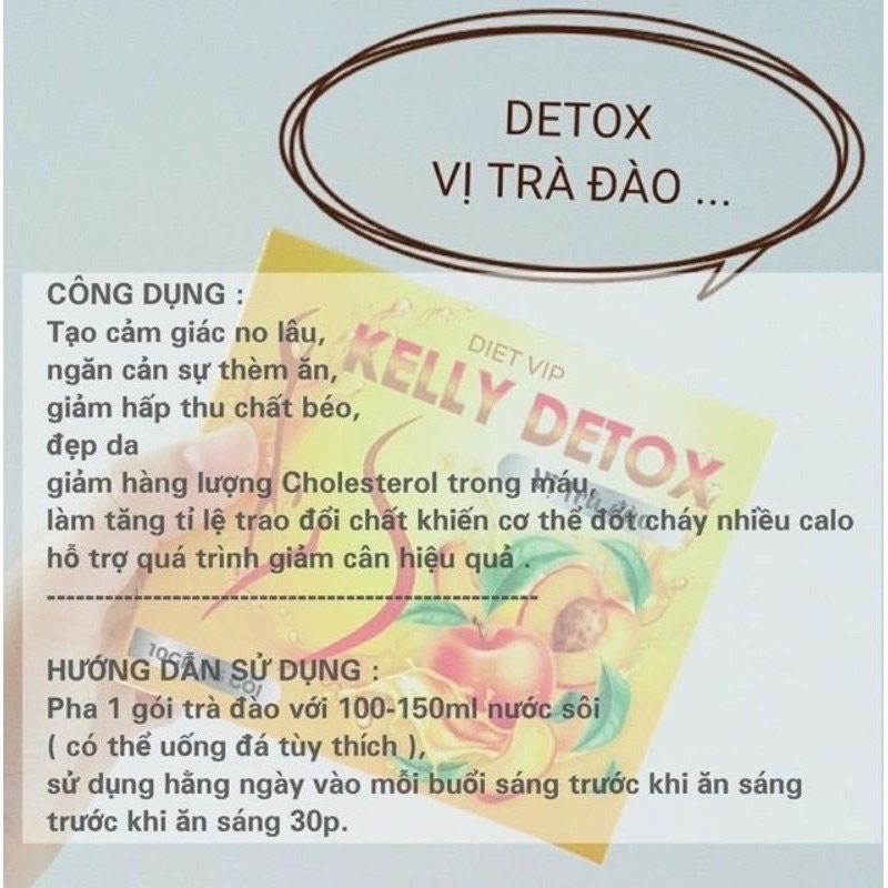 Trà đào kelly Detox giảm cân chính hãng mới