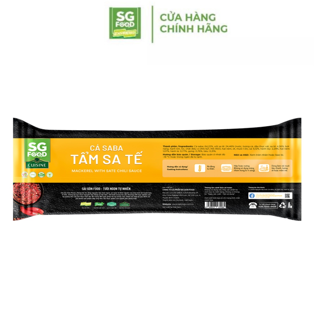 Cá saba SG Food Sa tế 600 - 800g