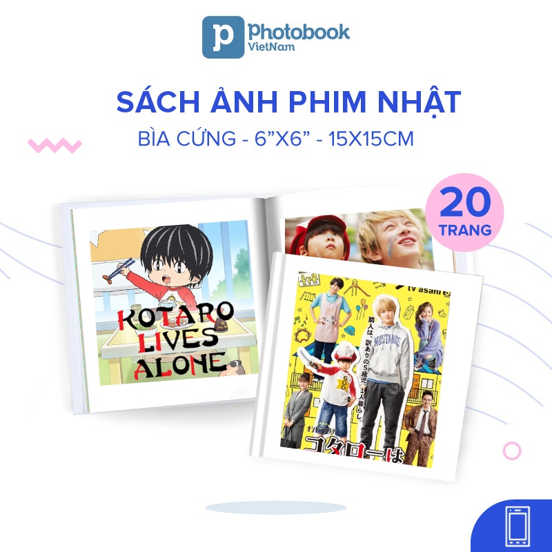 [Toàn Quốc][E-voucher] In sách ảnh phim bìa cứng 20 trang 6” x 6” (15 x 15cm) - Thiết kế trên app Photobook
