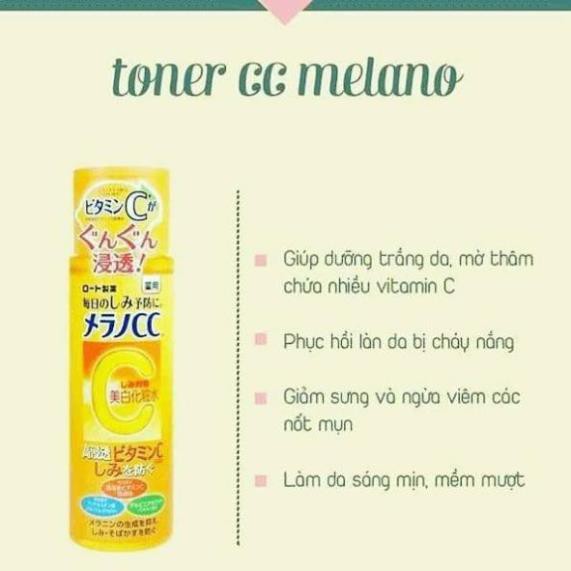 Nước hoa hồng Melano CC Rohto dưỡng trắng ngừa thâm 170ml Toner Melano CC Rohto - Meishoku