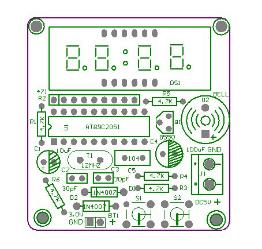 Bộ bo mạch đồng hồ điện tử At89C2051 4 bit tự lắp ráp