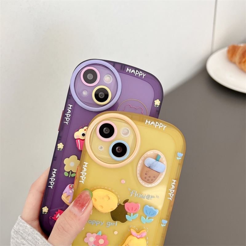 Ốp lưng i phone bánh mì kèm charm  7plus 8plus x xsmax 11 11promax 12 12pro 12promax 13 13pro 13promax - Dino case