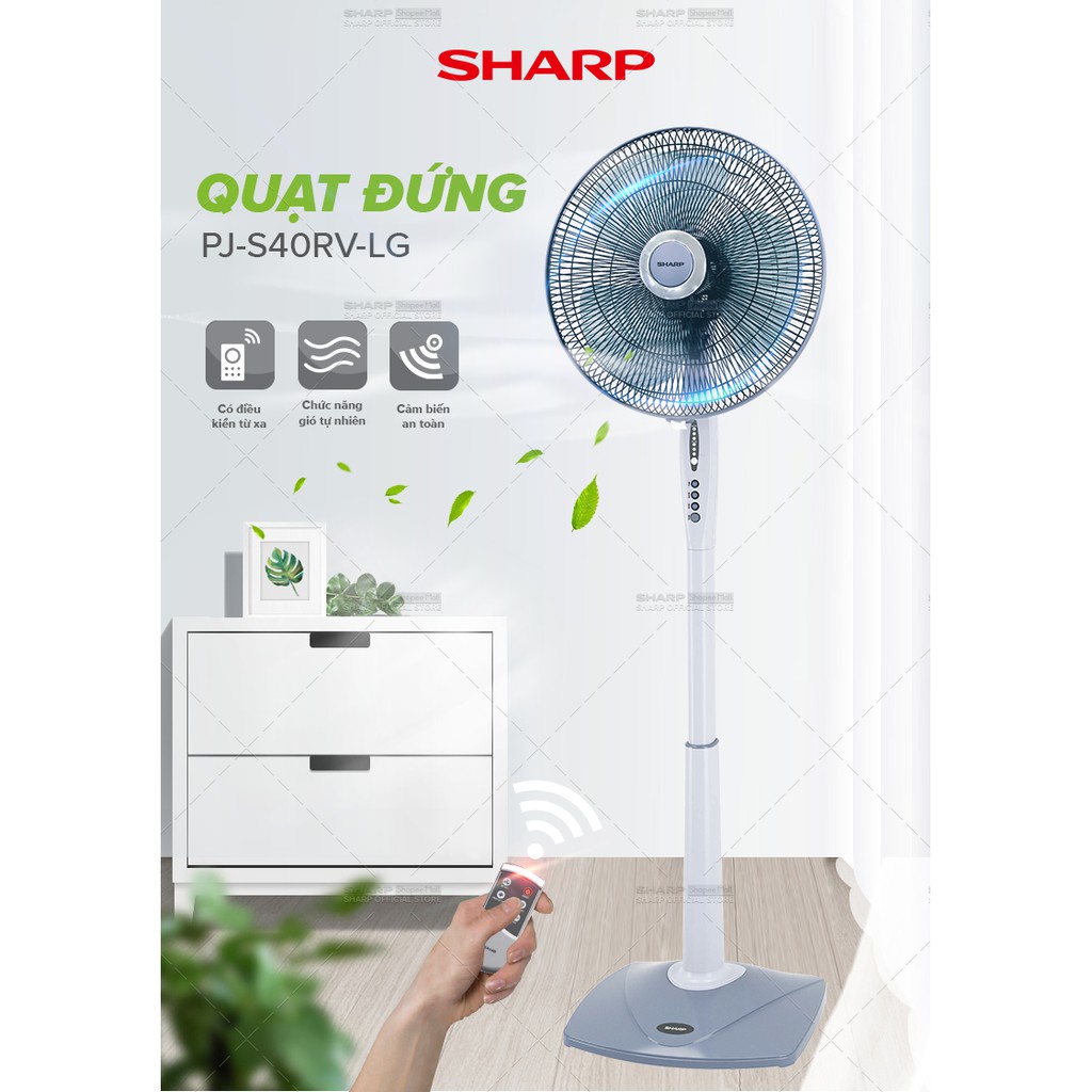 Quạt Đứng Sharp PJ-S40RV-LG Hàng Malaysia