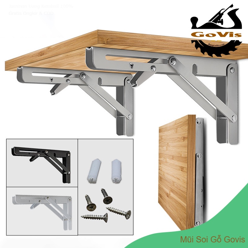 🔰 Bản Lề Gập Thông Minh, Giá Đỡ Kệ Treo Tường Bàn Làm Việc Gấp Gọn Thông Minh Bằng 𝐈𝐍𝐎𝐗 Chịu Lực 🔸