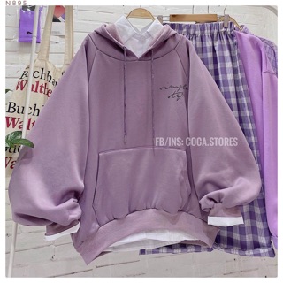 [N895]💜 Áo nỉ hoodie simple style (Có sẵn/ảnh thật)