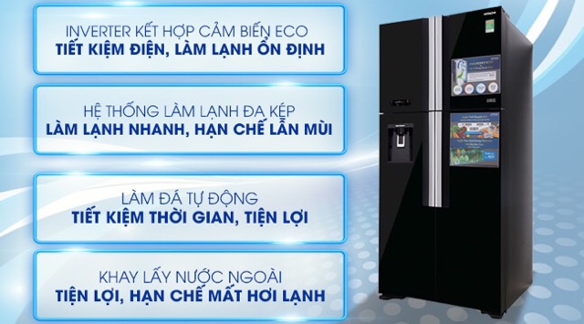 Tủ lạnh Inverter 540 lít Hitachi R-FW690PGV7(GBK) (Miễn phí giao tại HCM-ngoài tỉnh liên hệ shop)