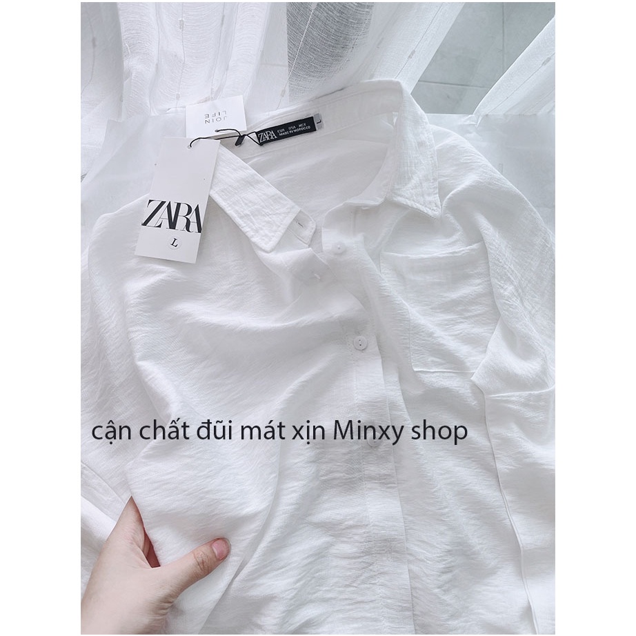 Set áo sơ mi quần ống rộng bộ đũi trắng MIX đồ đi chơi cực sang chất vải đũi mặc vừa nhẹ mát-có tách bán rời