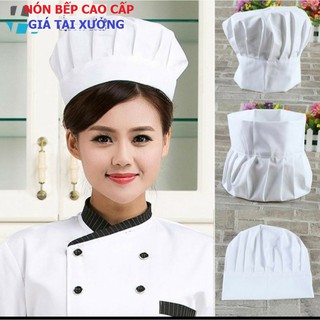 Nón đầu bếp đẹp free size - vải Kaki Hàn Quốc