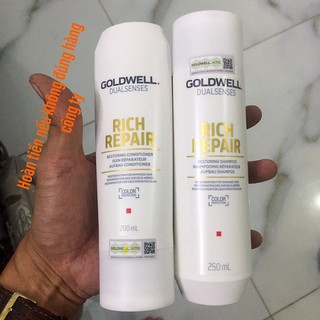 #goldwell_đức Dầu gội xả Goldwell Dualsenses Rich Repair Đức chăm sóc tóc hư tổn (2x250ML) [Sale giá chuẩn]