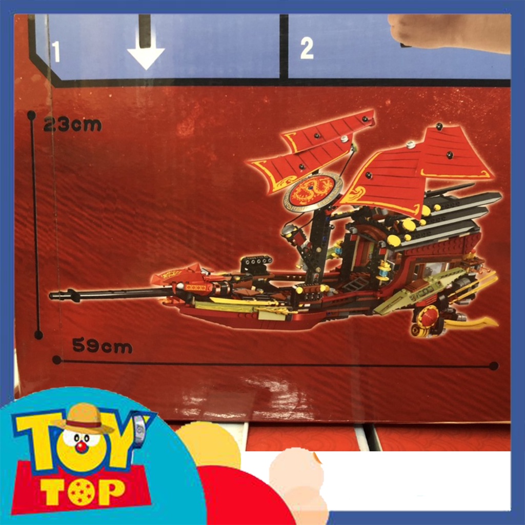 Đồ chơi lắp ráp ninjago mô hình siêu tàu chiến phi thuyền Destiny's Bounty đại chiến rồng xếp hình No 10402 / X19039