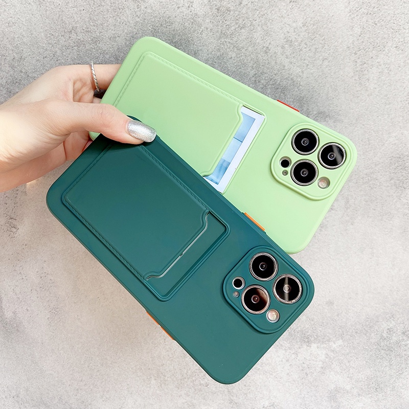 Ốp Điện Thoại Mềm Có Ngăn Đựng Thẻ Cho iPhone 6 6S 7 8 Plus SE 2020 i6+ i6s+ i7+ i8+ i13 13 Pro Max