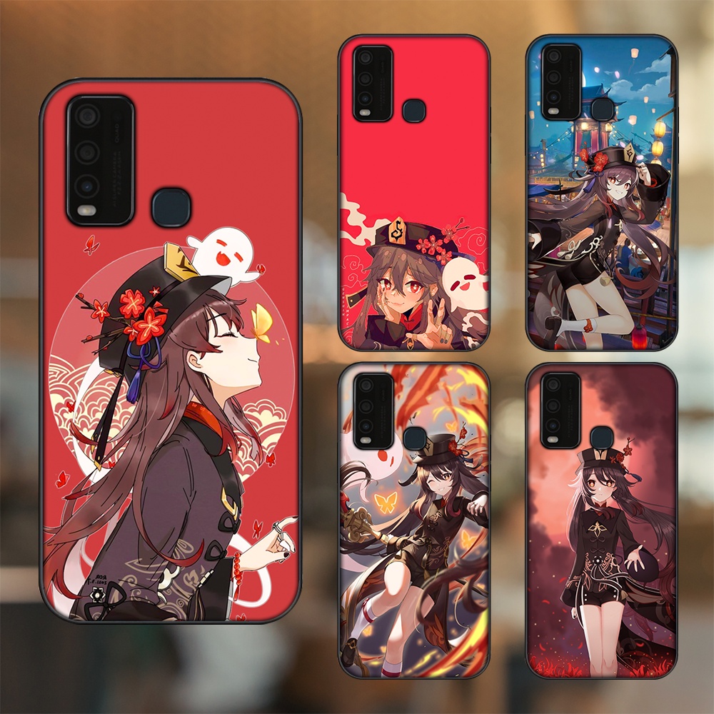 Ốp lưng Vivo Y30, Y50 viền đen in hình Hutao Genshin Impact