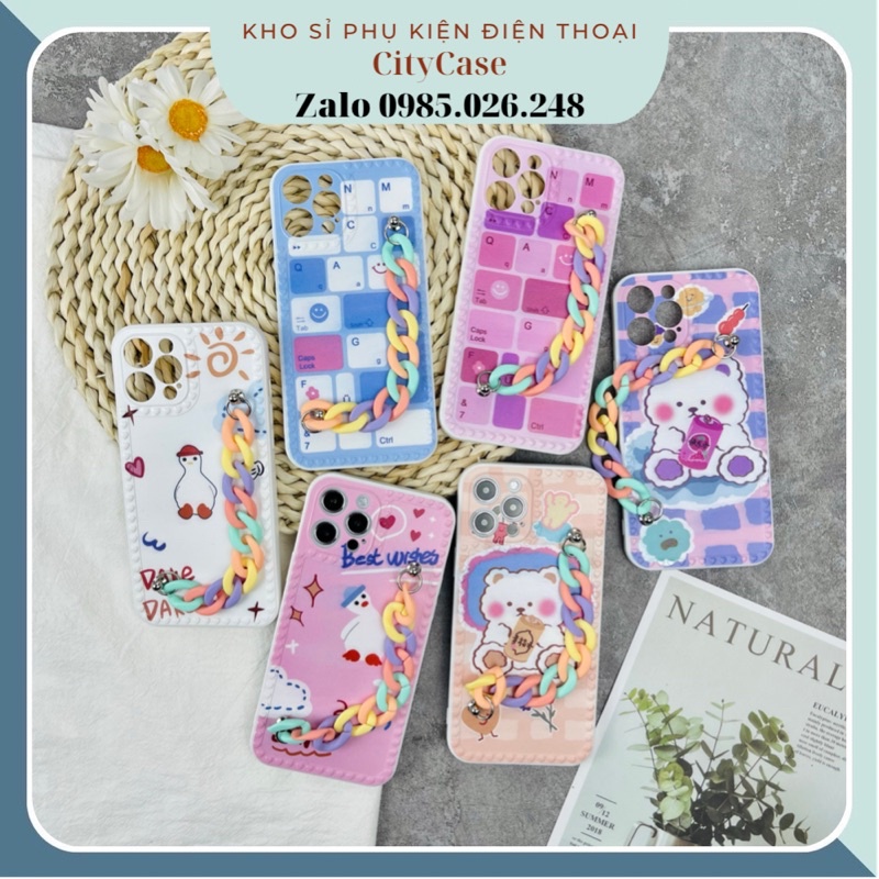 Ốp Iphone nhựa dẻo dây xích dễ thương cho Iphone 6/6s/6 plus/7/8/7 plus/8 plus/X/Xs/Xs Max - CITYCASE