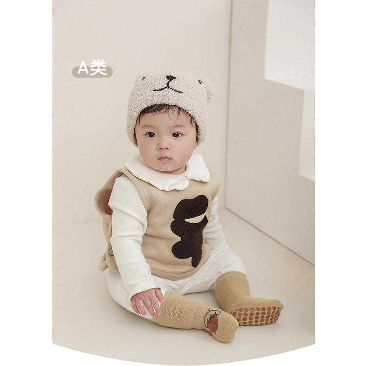 Vớ Lót Dày Cổ Trung Họa Tiết Hoạt Hình Chống Trượt Cho Bé 2441