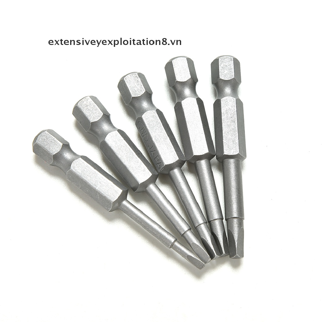 Bộ 5 Mũi Tuốc Nơ Vít Đầu Tam Giác Từ Tính Bằng Thép 1 / 4 50mm S2
