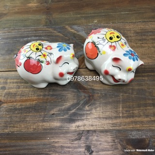 Heo đất vẹo bé gốm sứ Bát Tràng