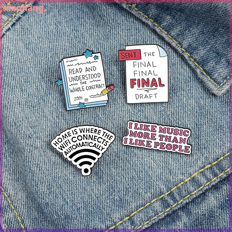 Huy hiệu cài áo bằng kim loại tráng men họa tiết hoạt hình vui nhộn dùng làm quà tặng cho bạn bè