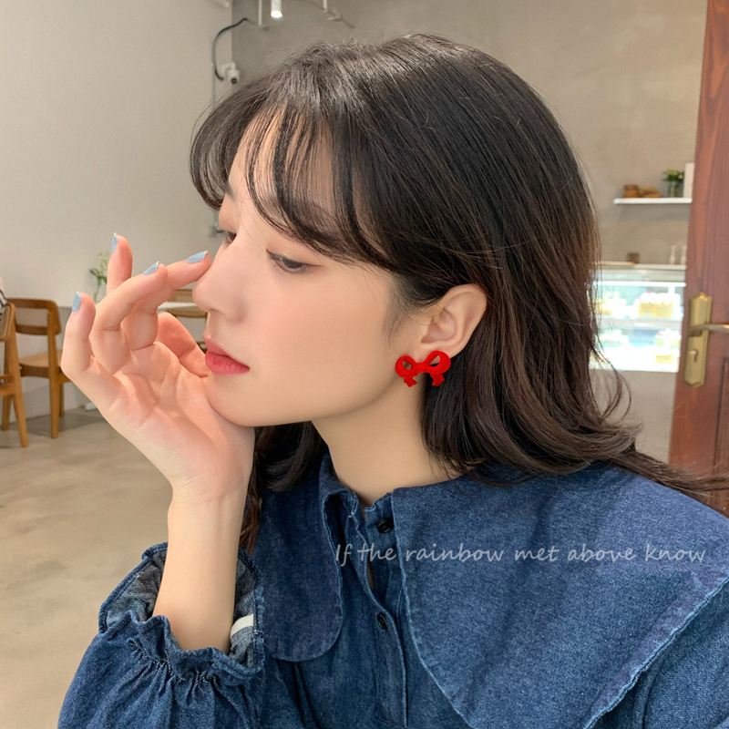 Bông Tai Hình Nơ Đính Đá Xinh Xắn Cho Nữ