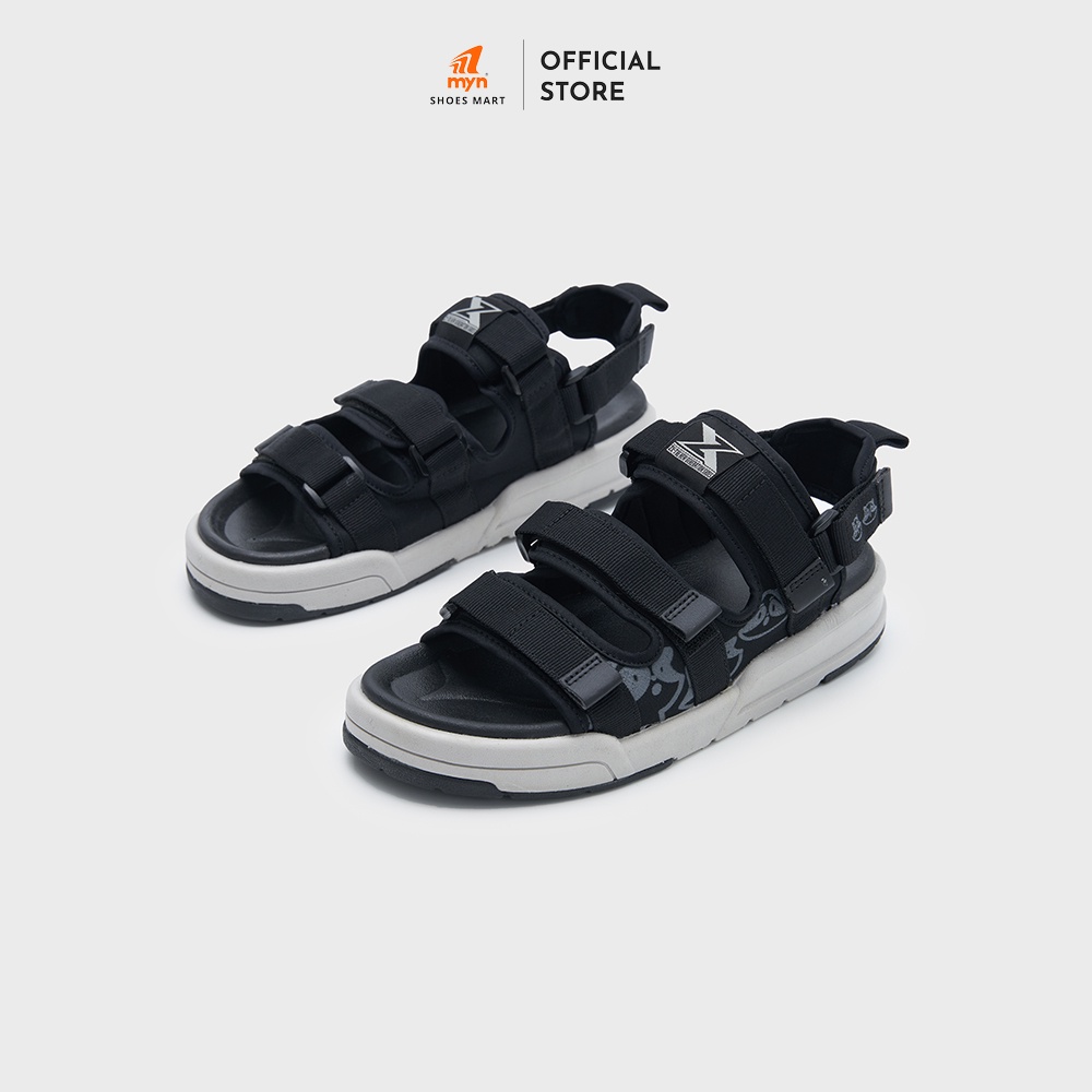 Giày Sandal ZX Unisex Meta 3121 in Mascot Raccoon Black đế EVA Phylon 3.5cm chống trơn trượt