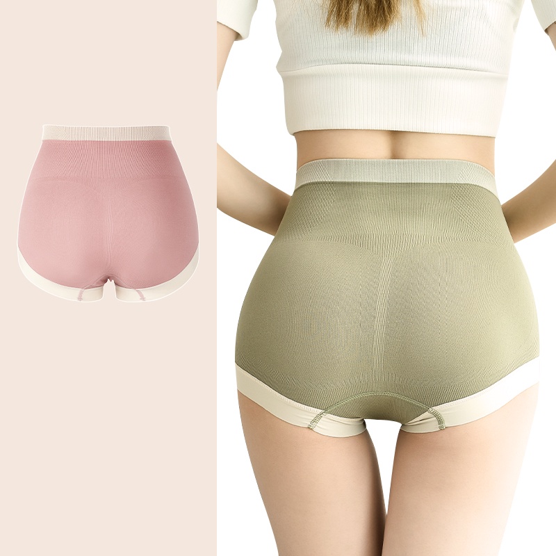 02146 Quần Lót Tam Giác Cotton Nguyên Chất Lưng Cao Kháng Khuẩn Thoáng Khí Kháng Khuẩn Dành Cho Nữ